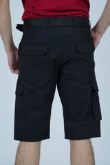 Prepare for warm weather with Xea Black Ripstop cargo shorts for men. Features spacious cargo pockets, an action gusset, and secure concealed snaps. - Ripstop Cargo Shorts - Black - The Xea Clothing