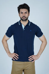 -  Tipped Men Polo Shirt - Reglan Blue - Xea Clothing