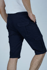 Men's Shorts Navy Blue | Cargo Shorts | XEA Stay stylish in Xea Navy Blue Cargo Shorts with 6 pockets and adjustable waistband - perfect for any activity.