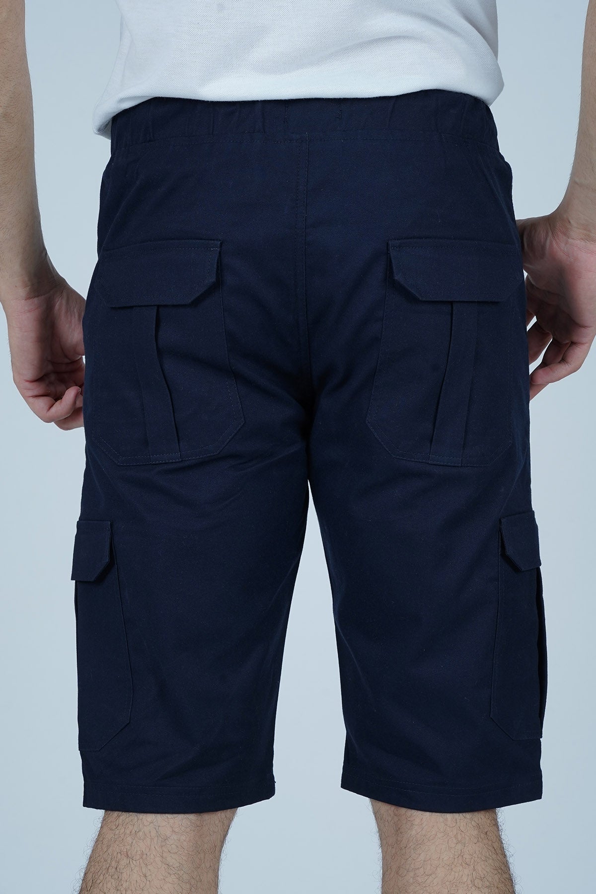 Men's Shorts Navy Blue | Cargo Shorts | XEA Stay stylish in Xea Navy Blue Cargo Shorts with 6 pockets and adjustable waistband - perfect for any activity.