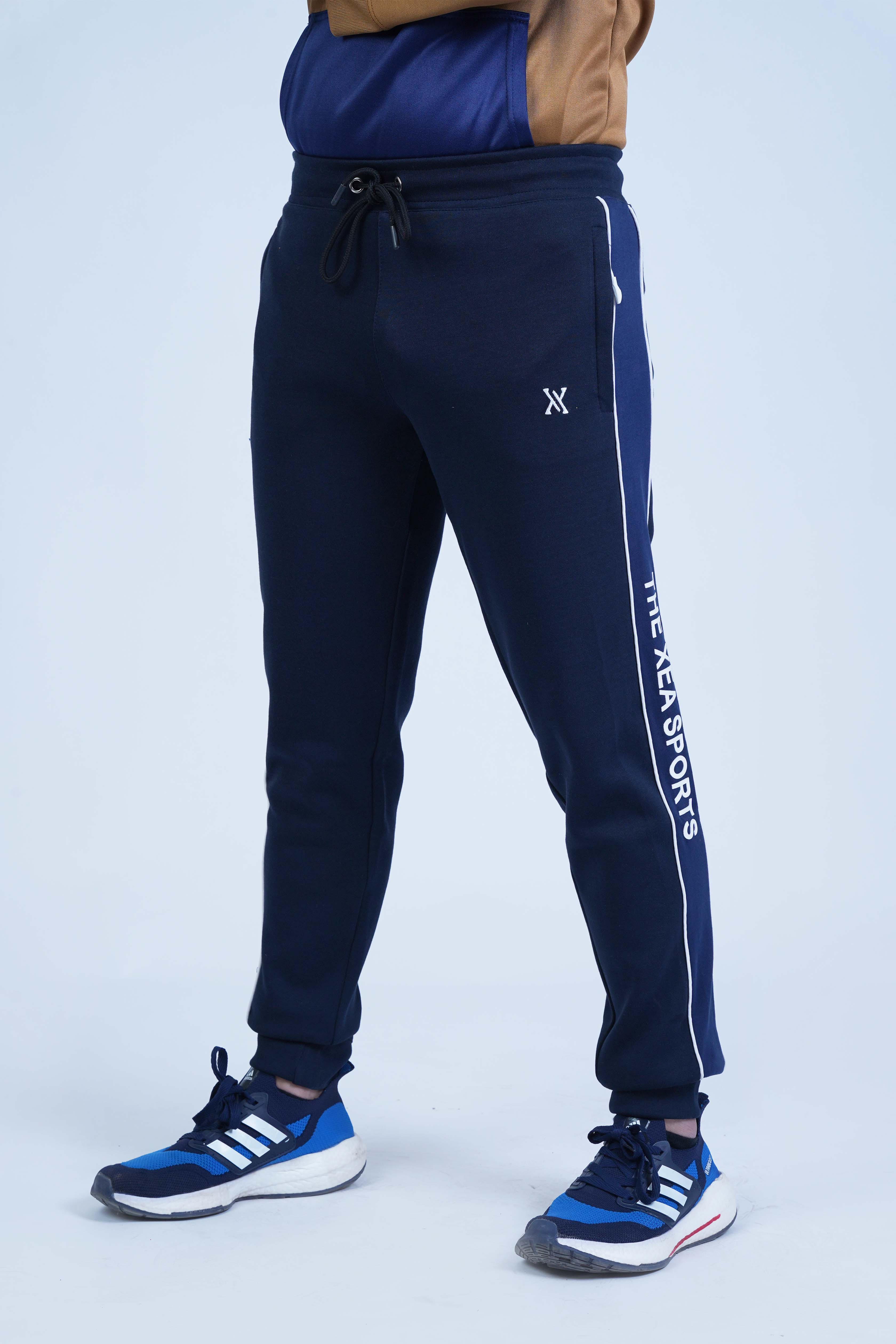"The Xea Men's Clothing: Solid Blue Sports Trouser - Solid Blue Jogger pants - Xea Clothing