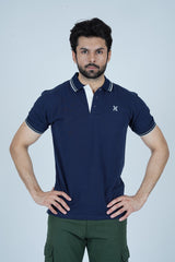 - Tipped Men Polo Shirt - Catalina Blue - Xea Clothing