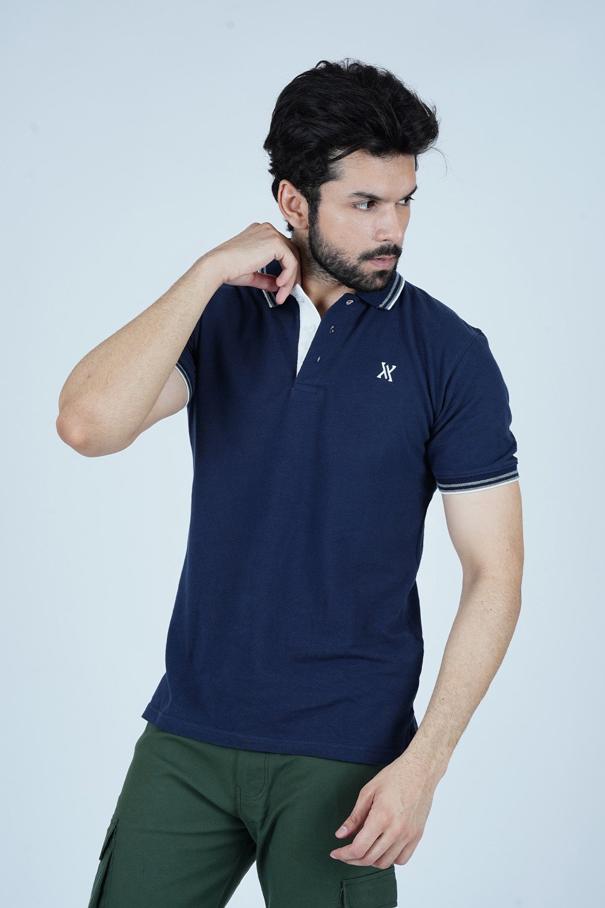 - Tipped Men Polo Shirt - Catalina Blue - Xea Clothing