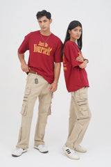 xea clothing, unisex, oversized, streetwear, loose bottom, baggy, loose fit, cargo, pants, trousers buy online in Pakistan. - Streetwear Cargo Pants / Beige - Xea Clothing