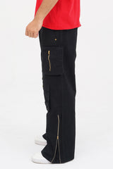 XEA Clothing Black Baggy Cargo Pants – Unisex Streetwear with Multiple Pockets
