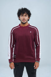 Men's Maroon Casual Streetwear Sweatshirt, featuring a relaxed fit and bold color for street fashion - Street Wear Maroon Sweatshirt - Xea Clothing - Street Wear Maroon Sweatshirt - Xea Clothing