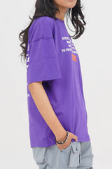 Purple Oversized Adversity Graphic T-Shirt – Trendy Streetwear Tee by XEA Clothing