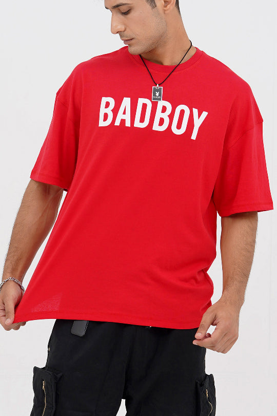 Black Oversized Graphic T-Shirt – Bad Boy Front Design and Back Smoking Boy Illustration