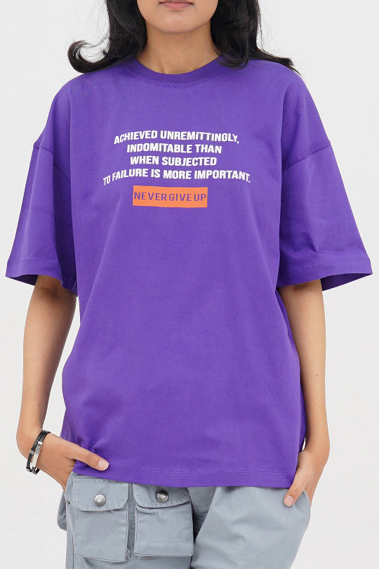 XEA Clothing Adversity Oversized Tee – Comfortable Purple Streetwear for Men and Women