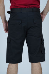 Prepare for warm weather with Xea Black Ripstop cargo shorts for men. Features spacious cargo pockets, an action gusset, and secure concealed snaps. -  Ripstop Cargo Shorts - Black - The Xea Clothing