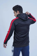 The Xea Positive Black Red Hoodie -  Color Block Pullover Hoodie - Xea Clothing -  Color Block Pullover Hoodie - Xea Clothing
