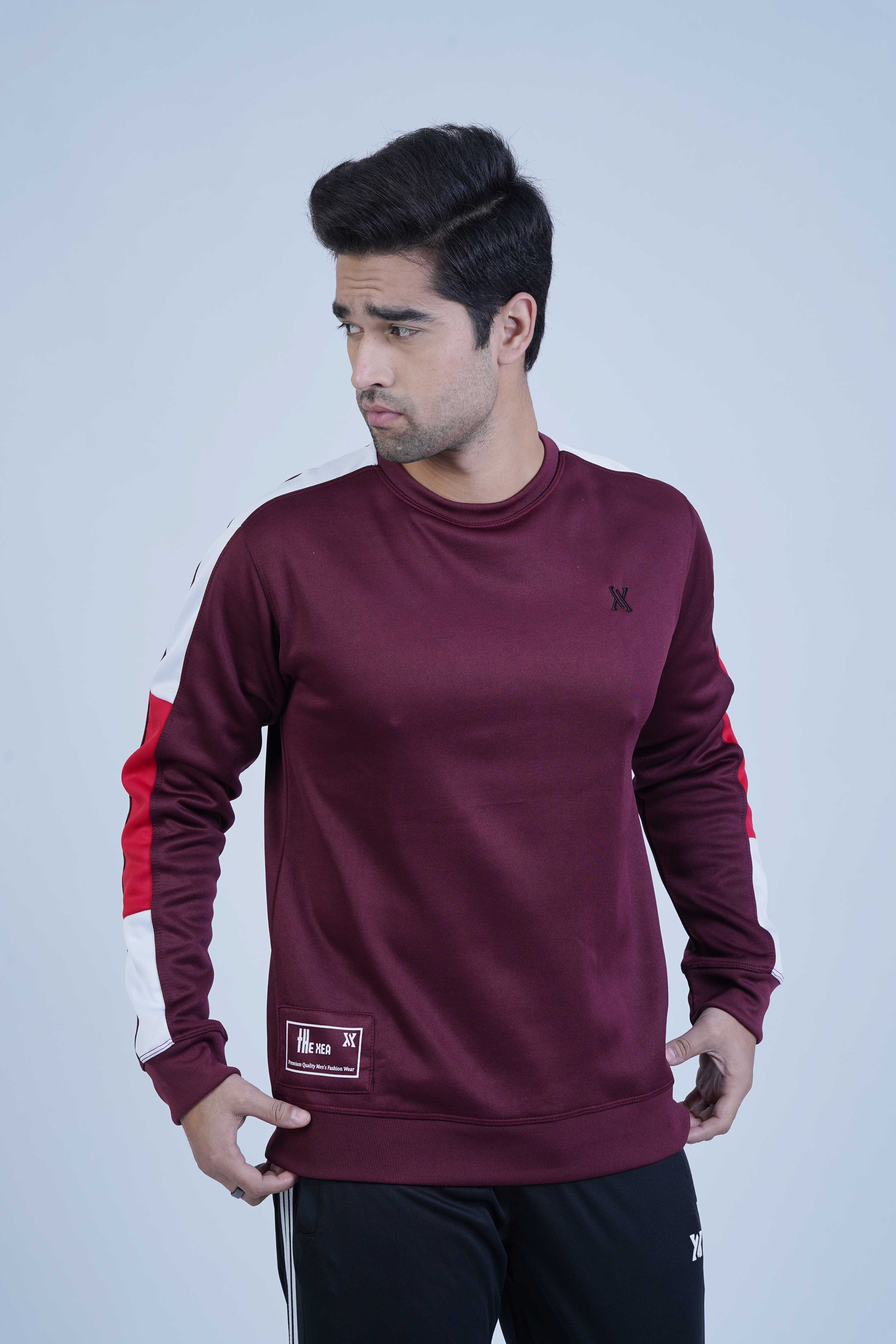 Eco Smart Maroon Sweatshirt - The Xea Men's Clothing