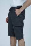 High-Quality Men's Cargo Shorts in Grey Perfect for everyday wear and outdoor activities, these Grey Cargo Shorts have 6 functional pockets, including convenient side zippers.