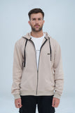 Xea Beige zip up hoodie for men will keep you cozy and looking great. Whether you choose to zip it up or leave it open, you'll always be on-trend and fashionable.