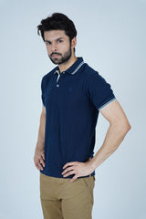 Tipped Men Polo Shirt - Reglan Blue