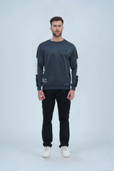 -  Striking Sleeves Grey Sweatshirt - Xea Clothing -  Striking Sleeves Grey Sweatshirt - Xea Clothing