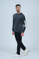 -  Striking Sleeves Grey Sweatshirt - Xea Clothing -  Striking Sleeves Grey Sweatshirt - Xea Clothing