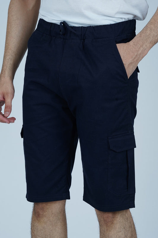 Men's Shorts Navy Blue | Cargo Shorts | XEA Stay stylish in Xea Navy Blue Cargo Shorts with 6 pockets and adjustable waistband - perfect for any activity.
