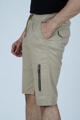 Casual Cargo Shorts for Men | Cargo | Beige Color Ideal for daily wear and outdoor activities, these Beige Everyday Essentials Cargo Shorts have 6 functional pockets, including a zip pocket.