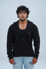 Stay warm and stylish in Xea black zip up hoodie for men. Show off your fashion sense by zipping it up or leaving it open.