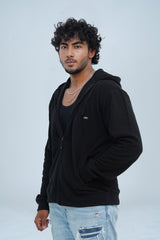 Stay warm and stylish in Xea black zip up hoodie for men. Show off your fashion sense by zipping it up or leaving it open.