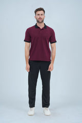 Men's Casual Polo Shirt - Wine