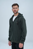 Experience luxurious warmth and style with Xea men's racing green zip up hoodie. Elevate your fashion sense by zipping it up or leaving it open.