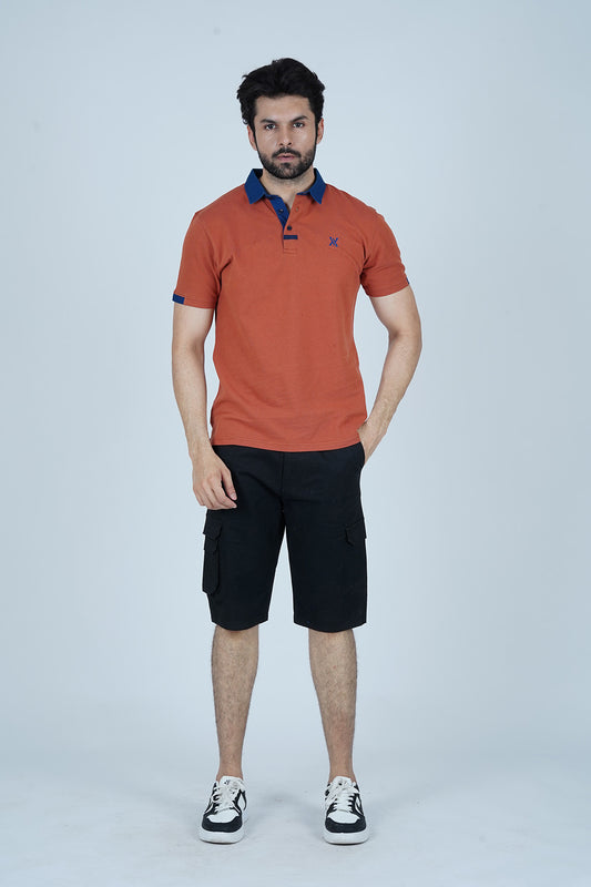 Men Contrast Trim Polo Shirt - Roman