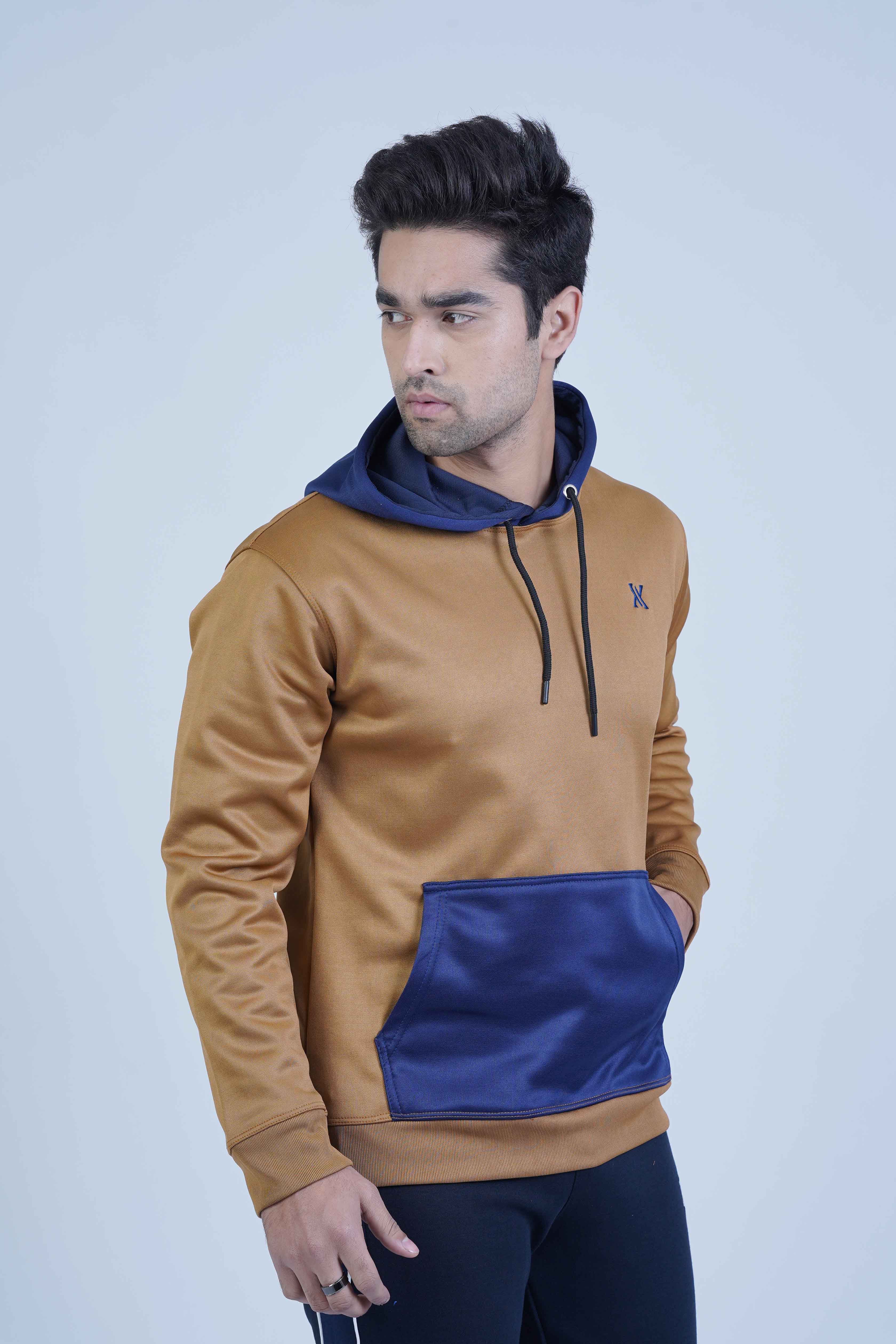 Relaxed Fit Men's Light Brown Hoodie at The Xea