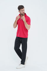 Pique Polo Shirt Soft Red