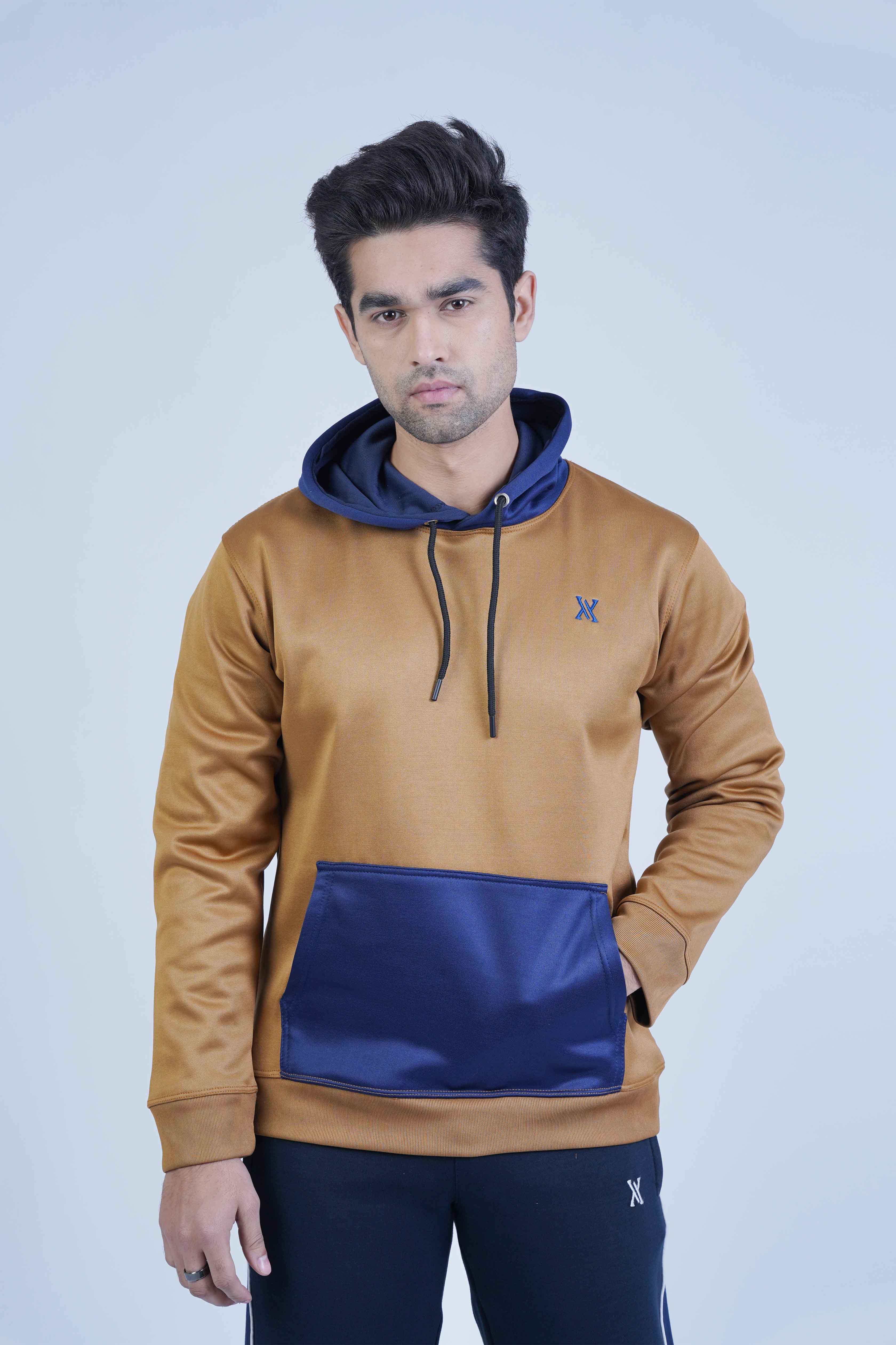 Relaxed Fit Light Brown Hoodie - The Xea Men's Clothing Collection