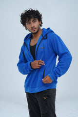 Xea royal blue zip up hoodie for men will keep you warm and looking fashionable. You can choose to zip it up or leave it open, depending on your personal style. -  Royal Blue Zip Up Hoodie - Xea Clothing