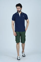 Tipped Men Polo Shirt - Catalina Blue