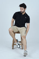 -  Tipped Men Polo Shirt - Black - Xea Clothing