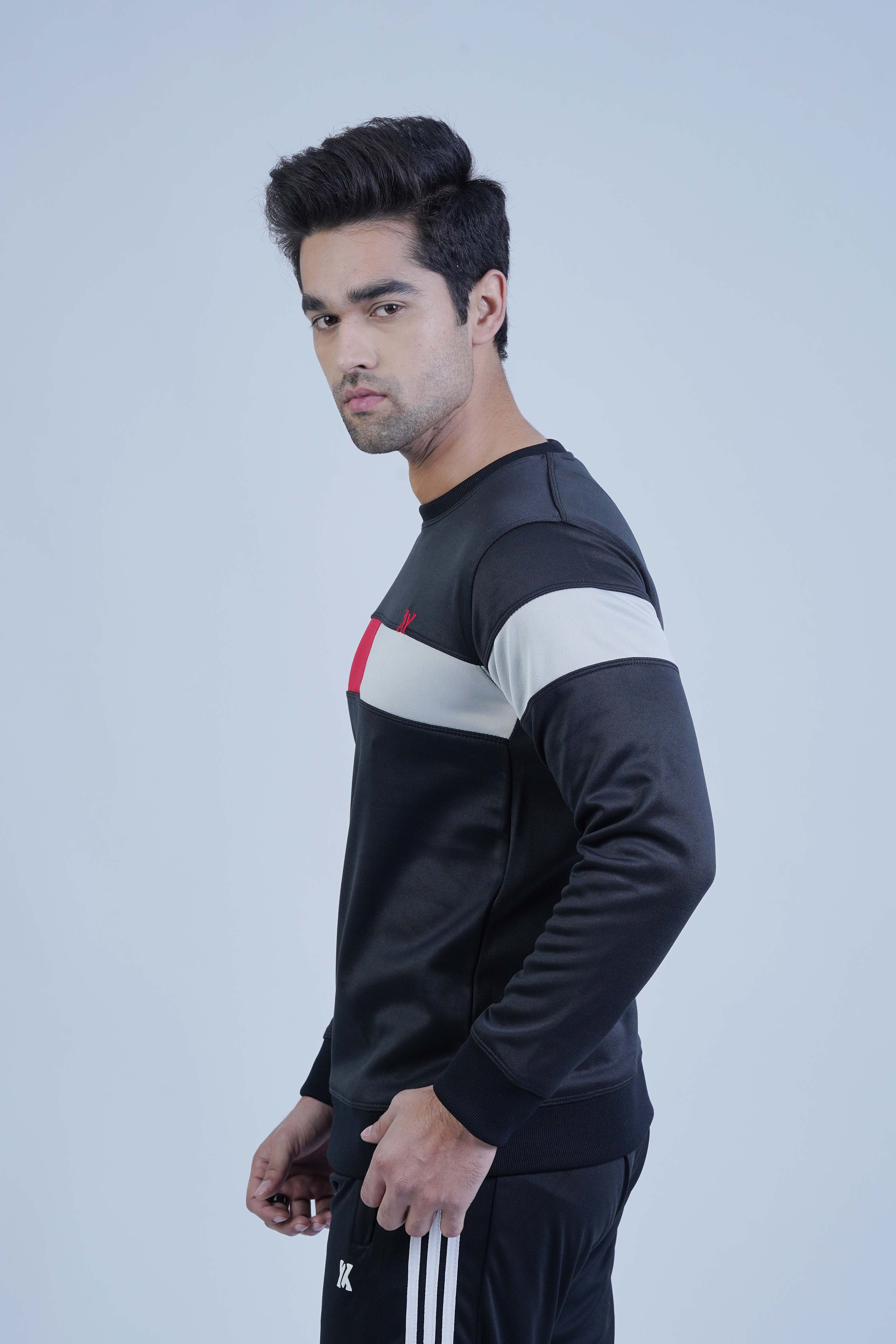 Urban Stripe Black Sweatshirt - The Xea Collection