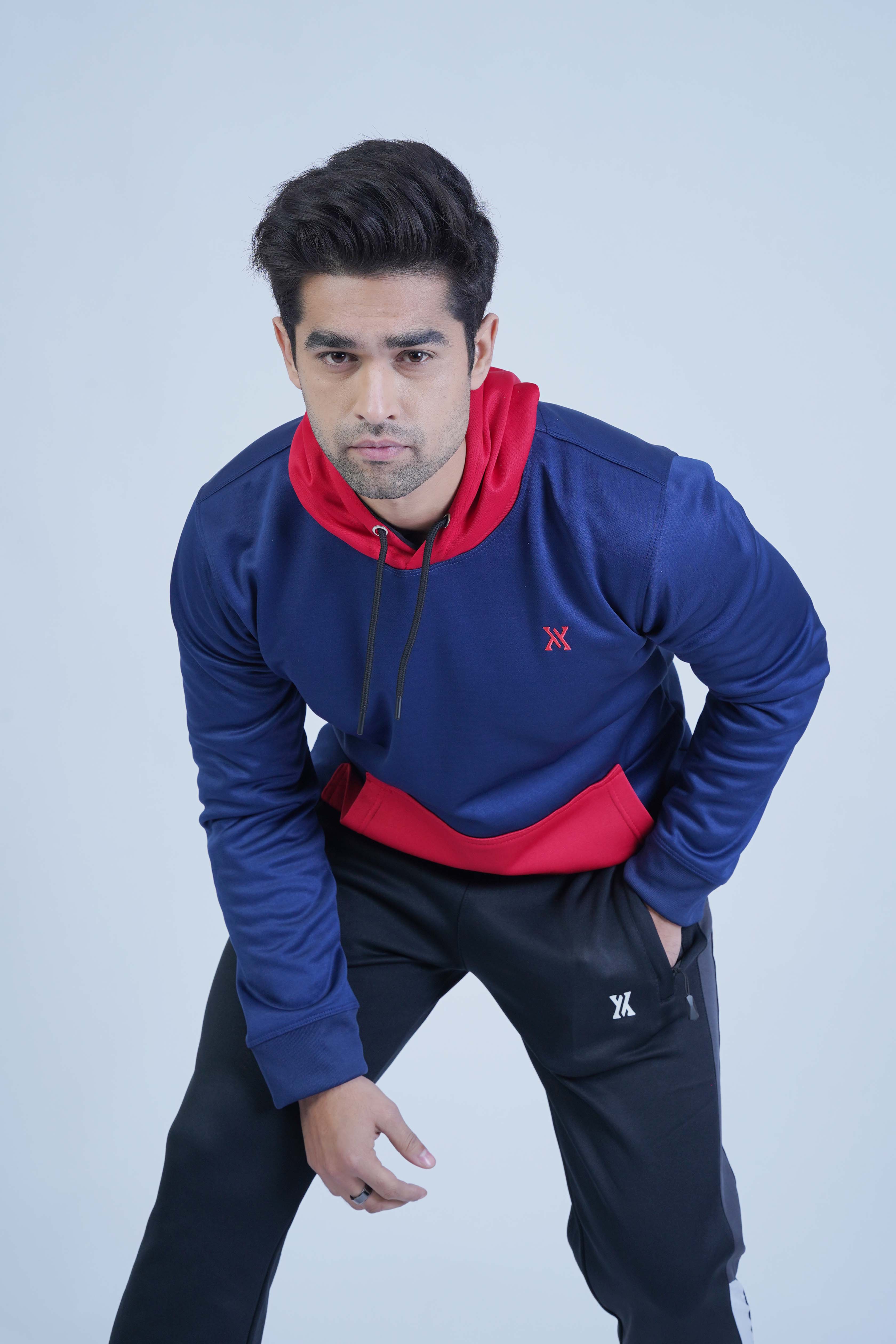 Relaxed Fit Navy Blue Hoodie - The Xea Men's Clothing Collection