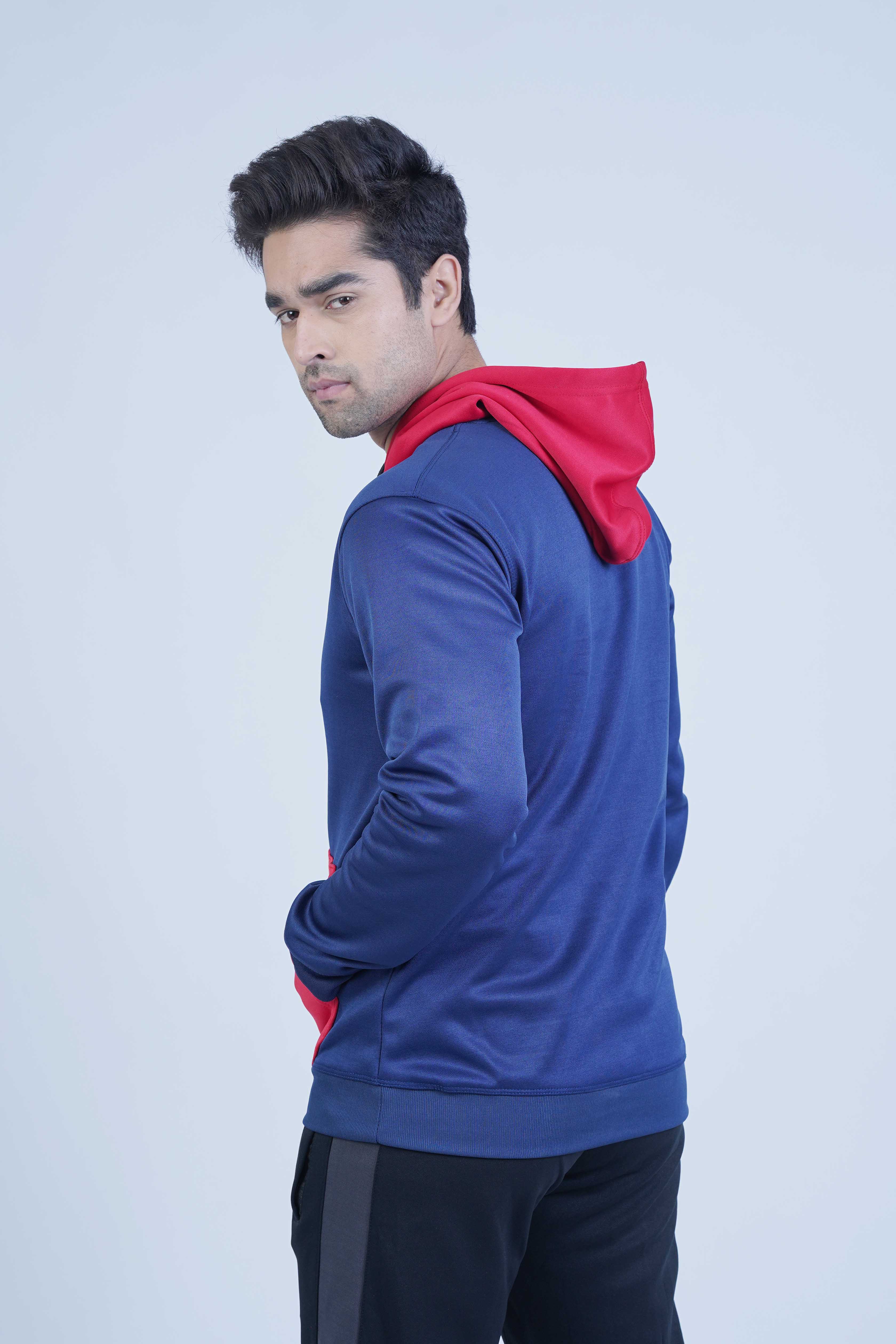 Relaxed Fit Navy Blue Hoodie for Men
