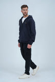 Xea navy hoodie for men is the perfect combination of warmth and style. Whether you choose to zip it up or leave it open, you'll make a statement with this versatile piece.