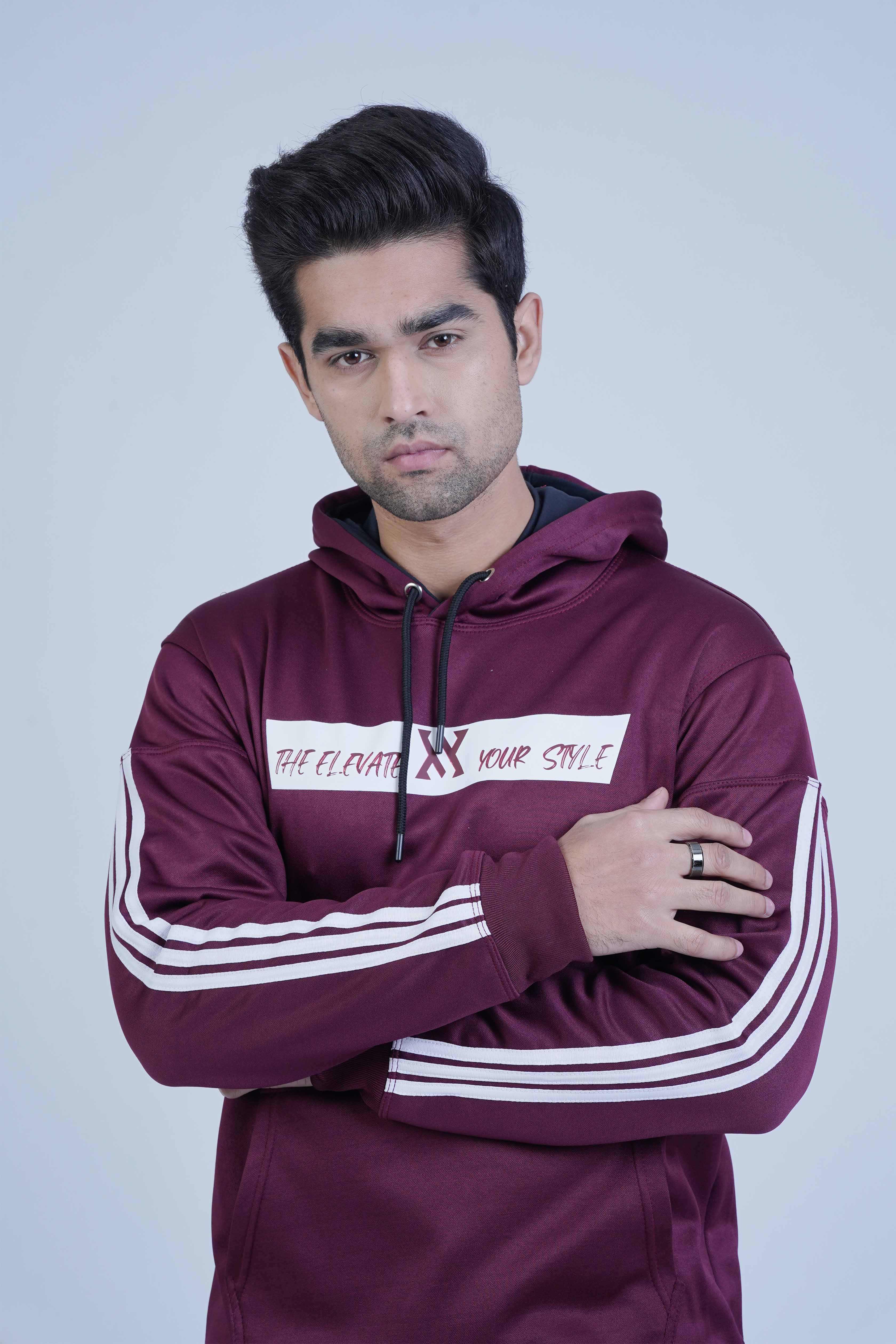 Casual and Trendy: The Xea Urban 2.0 Maroon Hoodie for Men