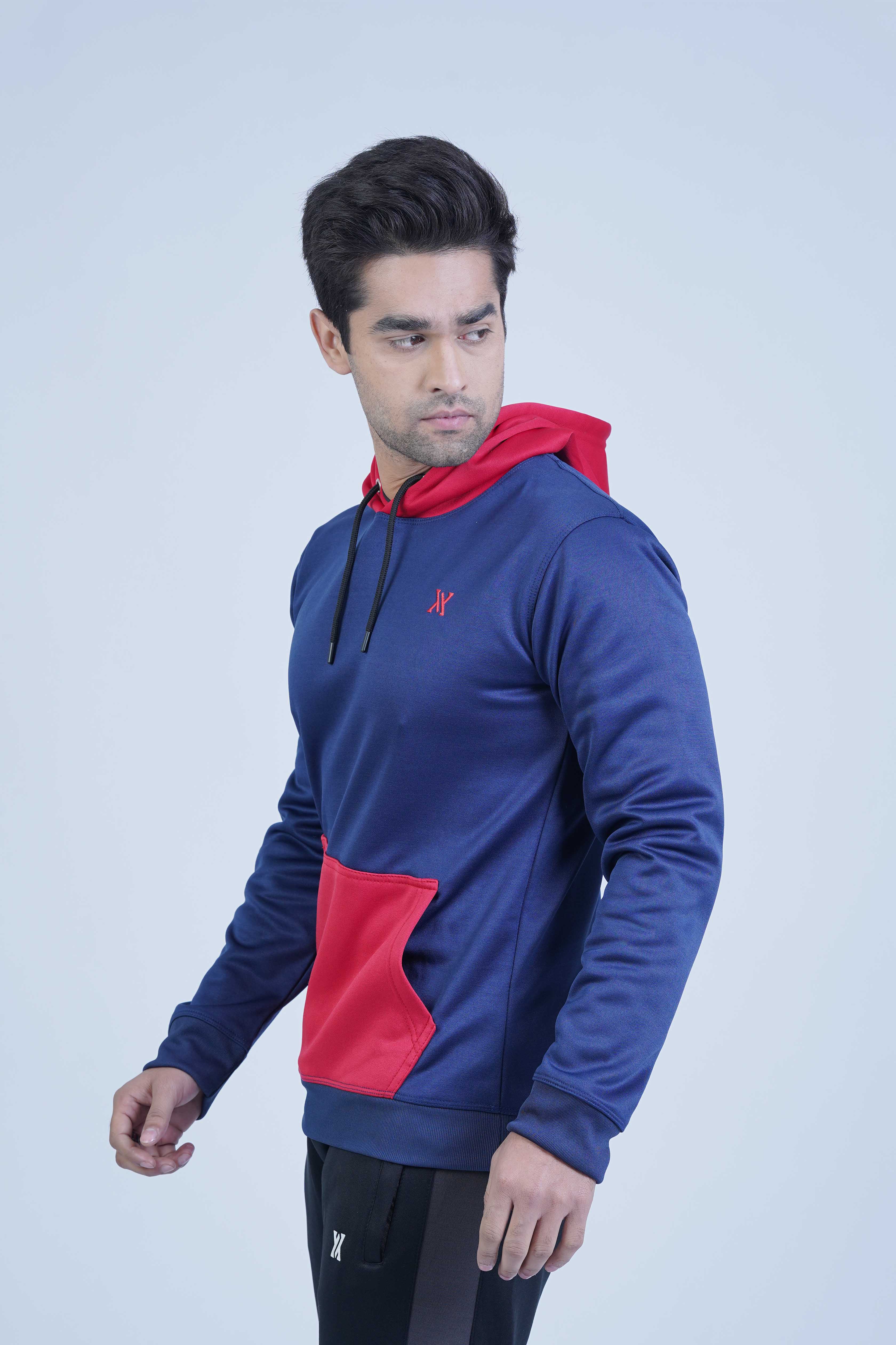 Relaxed Fit Navy Blue Hoodie from The Xea