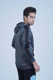 Modern Men's Grey Black Hoodie - The Xea Positive Edition