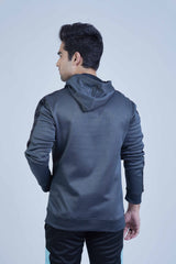 The Xea Men's Positive Grey Black Hoodie -  Color Block Pullover Hoodie - Xea Clothing