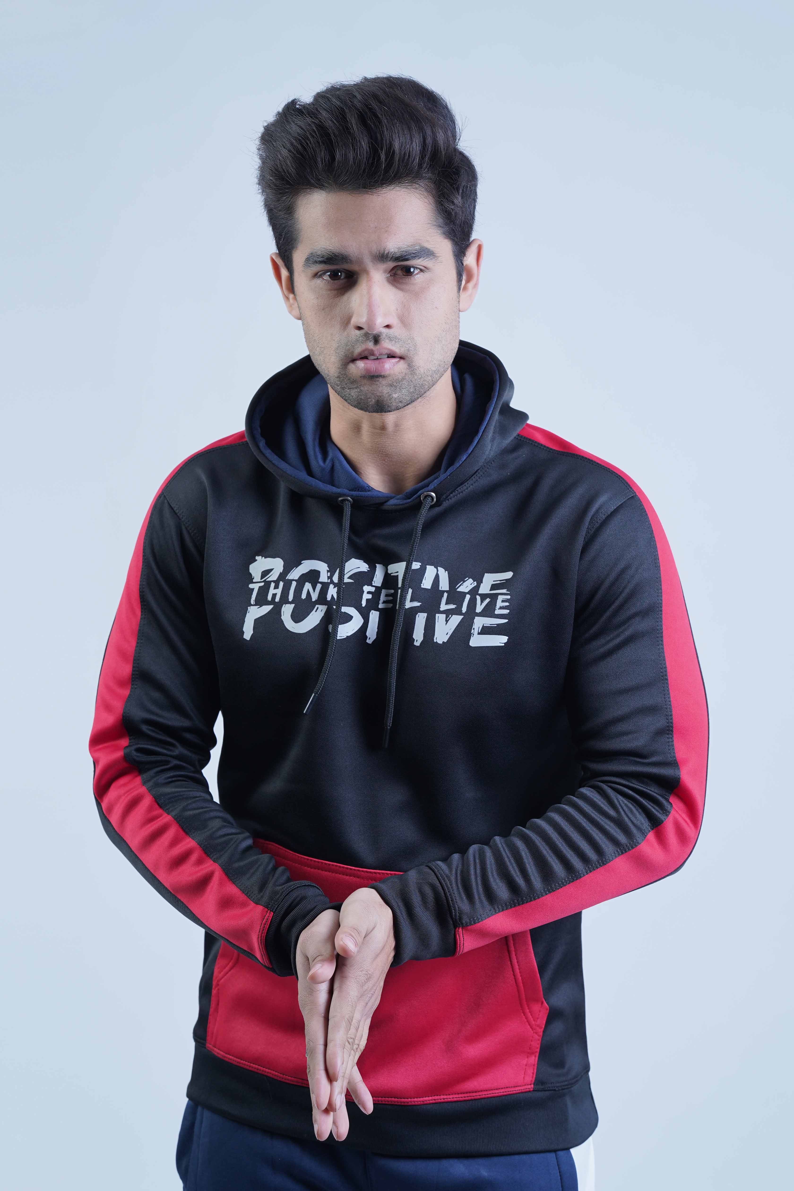 Positive Black Red Hoodie from The Xea Collection