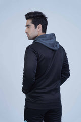 Relaxed Fit Black Hoodie by The Xea -  Men's Hoodie Black and Grey - Xea Clothing