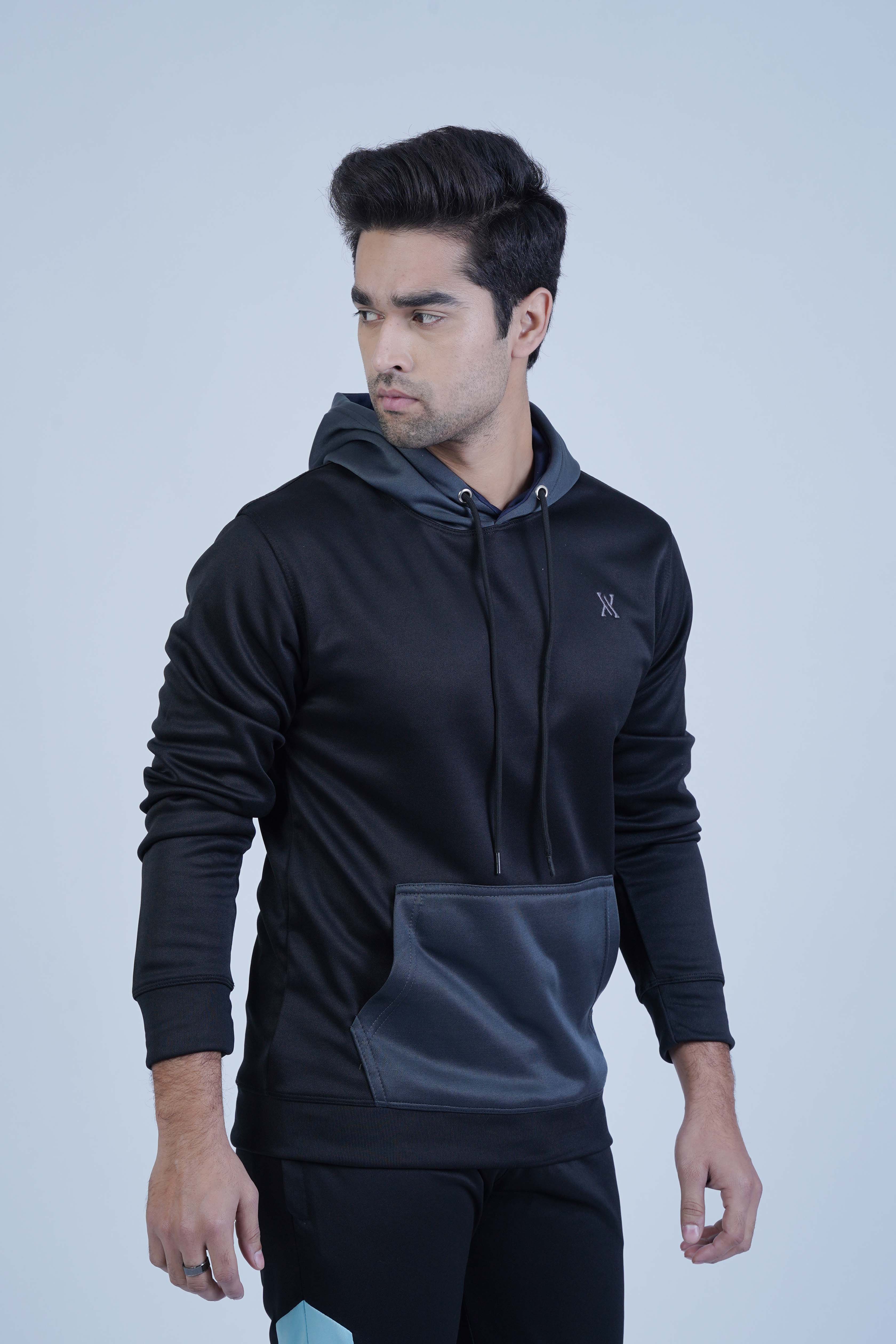 Relaxed Fit Black Hoodie - The Xea Men's Clothing