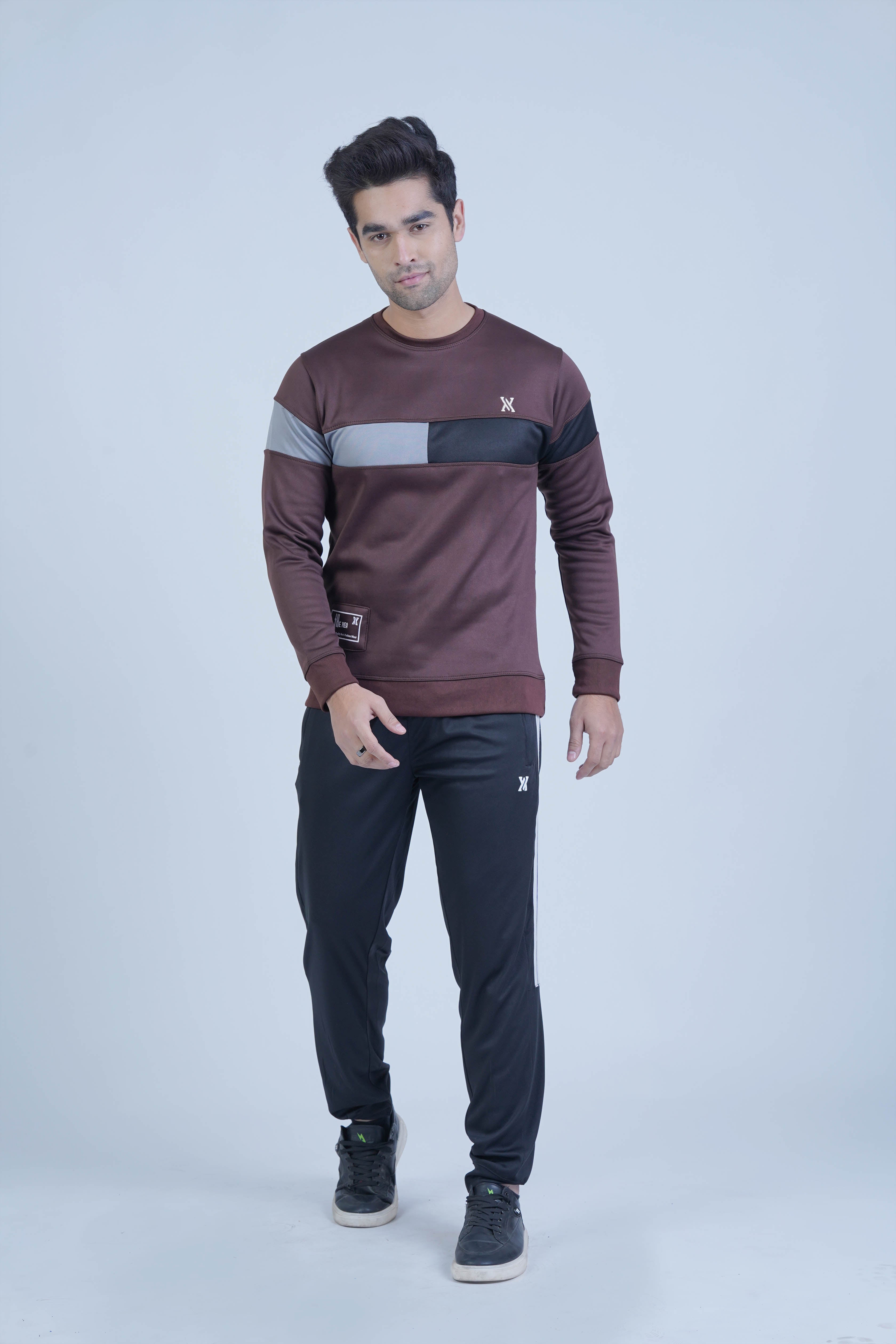  The Xea Urban Stripe Brown Sweatshirt