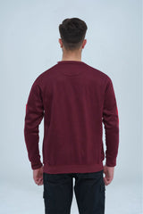 Bold Sleeve Maroon Sweatshirt for street style lovers, featuring unique sleeve designs for a fashionable edge. -  Striking Sleeves Maroon Sweatshirt - Xea Clothing -  Striking Sleeves Maroon Sweatshirt - Xea Clothing