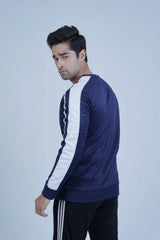 Classic Navy Men's Street Sweatshirt, perfect for casual wear with a timeless design and comfortable fit. -  Street Wear Navy Blue Sweatshirt - Xea Clothing -  Street Wear Navy Blue Sweatshirt - Xea Clothing