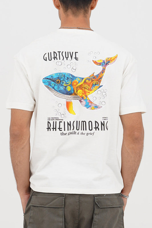 XEA Clothing Crazy Whale Oversized Tee – Comfortable White Streetwear for Men and Women 540