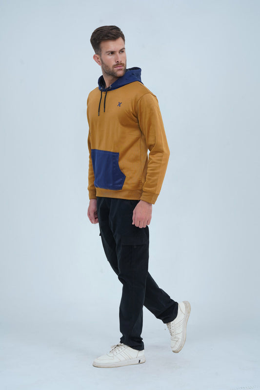 Men's Hoodie Limed Oak and Navy